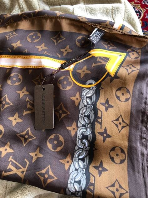 louis vuitton silk scarf tag|genuine Louis Vuitton scarf.